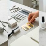 A professional nail technology kit featuring an e-file, UV LED lamp, builder gels, and essential tools for core nail technology procedures.